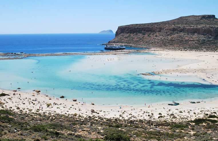 Strand van Balos op Kreta, ideaal voor kinderen